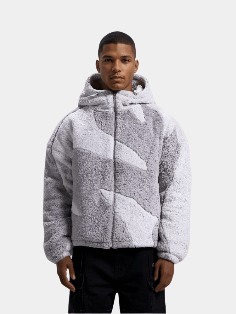 Men's Hooded Zip-Up Fleece Jacket - detail