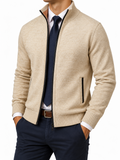 Men’s Classic Zip-Up Cardigan Sweater – Timeless Knit Jacket for Effortless Smart-Casual Style