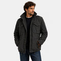 Men's Vintage Military Jacket with Hidden Hood