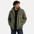 Men's Vintage Military Jacket with Hidden Hood