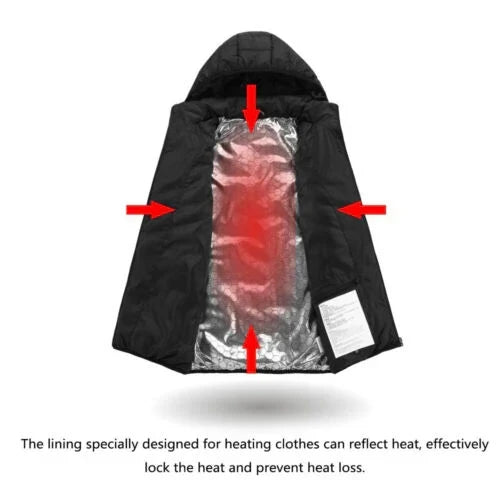 Unisex Heated Jacket with Rechargeable Battery