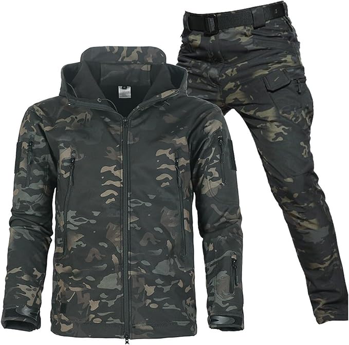 Unisex Waterproof Fleece-Lined Outdoor Set