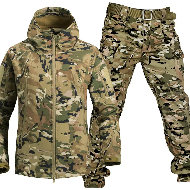 Unisex Waterproof Fleece-Lined Outdoor Set