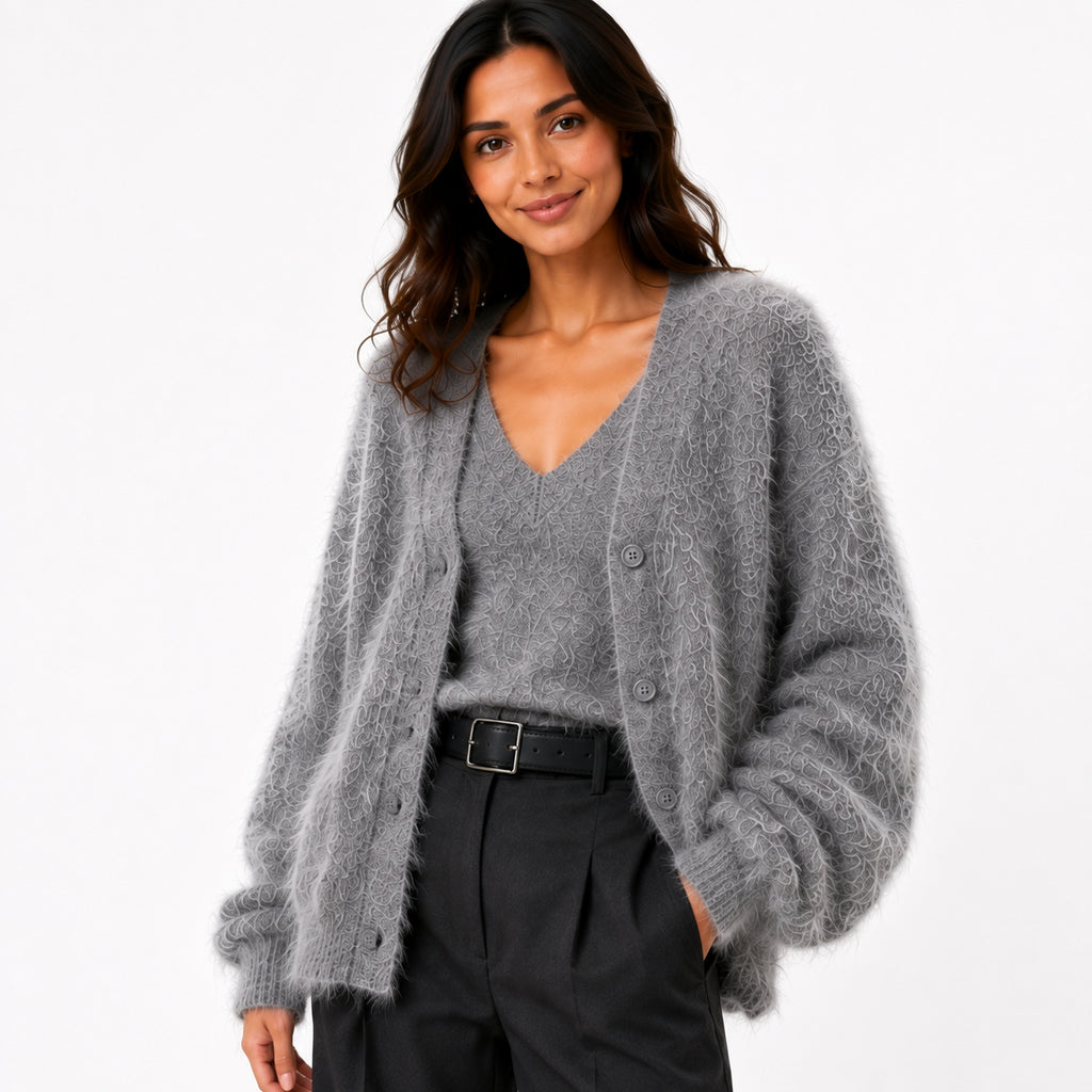 Women's Fluffy Knit Cardigan