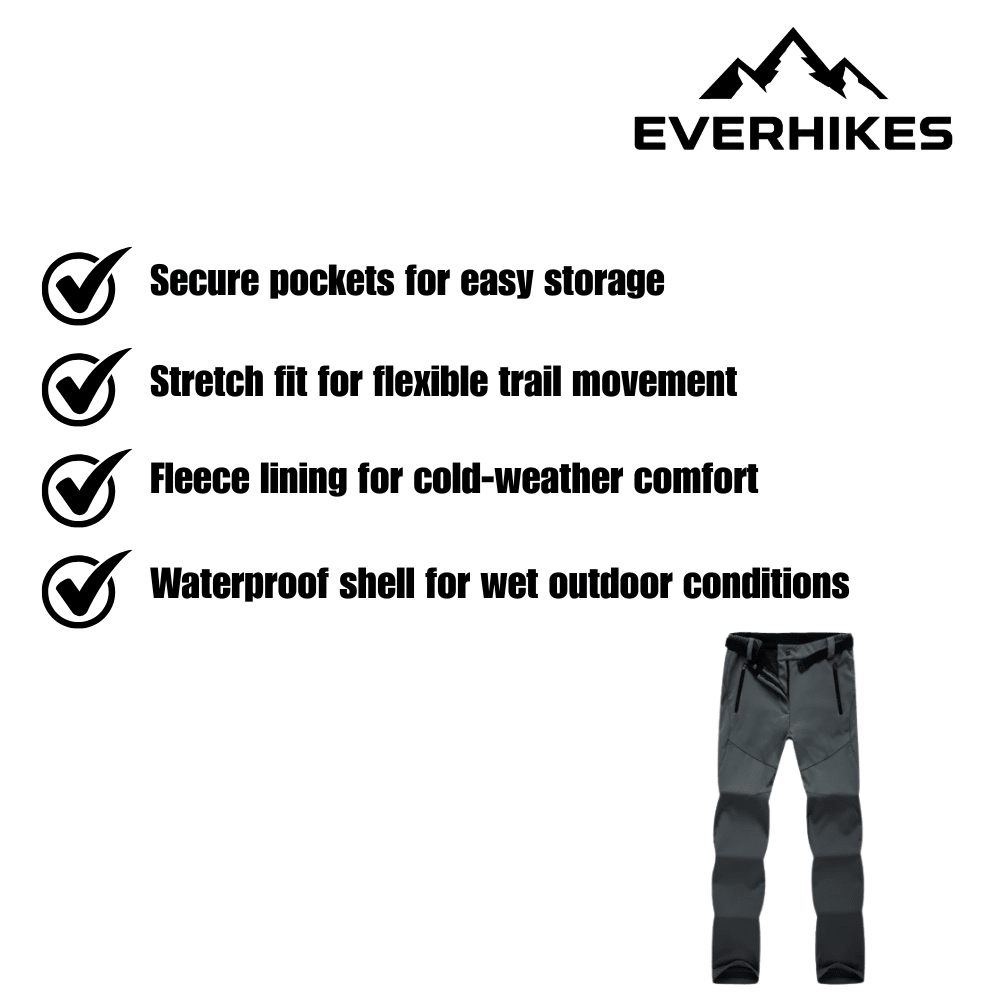 Women's Waterproof Fleece-Lined Hiking Trousers